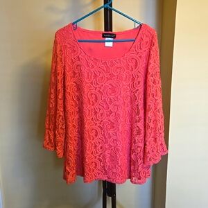 Ladies L/S Blouse. Beautiful Deep Pink Color.  Sz XL